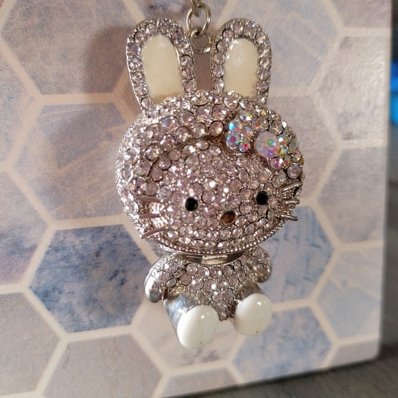 Hello Kitty Accessories Rare Hello Kitty 3d Rhinestones Keychain